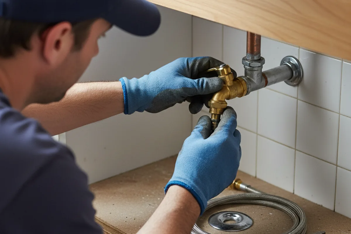 Shutoff valve and fitting work during Emergency Plumbing in Crofton